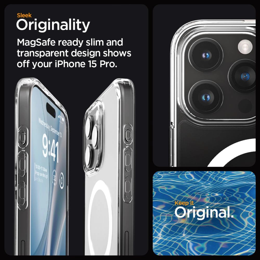 Spigen Ultra Hybrid Mag Case med MagSafe til iPhone 15 Pro - Clear Matte