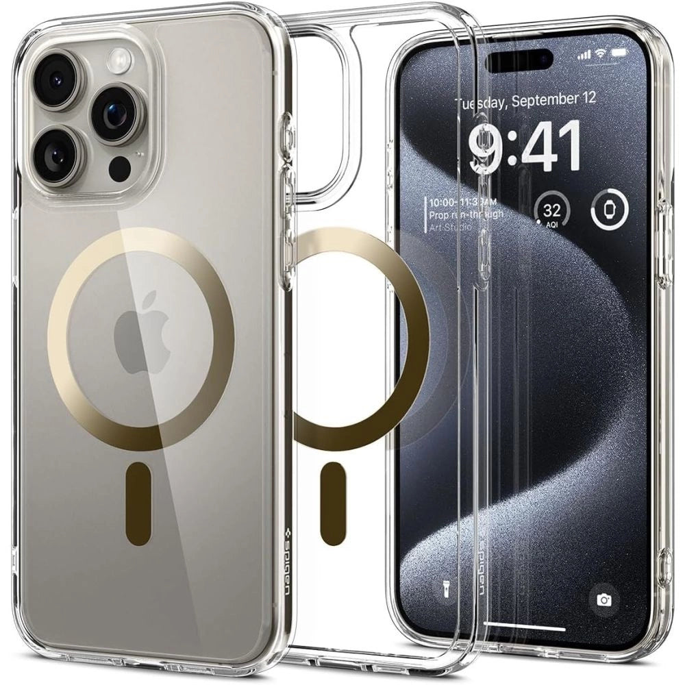 Spigen Ultra Hybrid Mag Case med MagSafe til iPhone 15 Pro - Guld