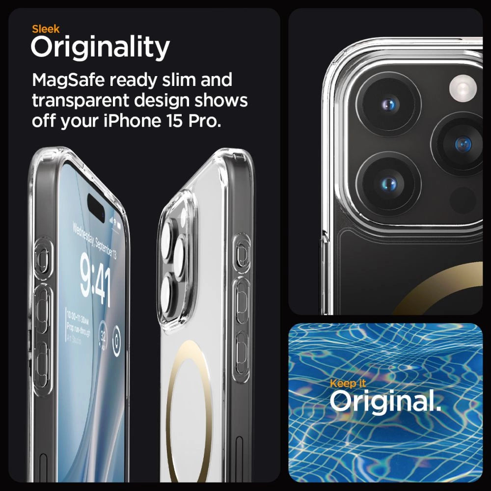 Spigen Ultra Hybrid Mag Case med MagSafe til iPhone 15 Pro - Guld