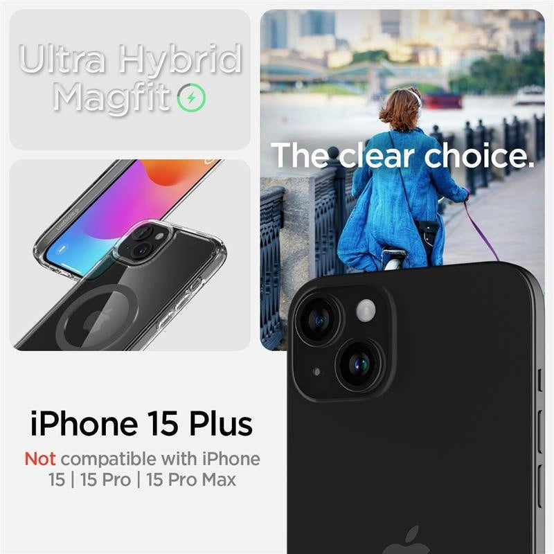 Spigen Ultra Hybrid MagSafe-hylster til iPhone 15 Plus - grafit