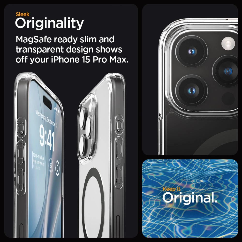 Spigen Ultra Hybrid Mag case med MagSafe til iPhone 15 Pro Max - grafit