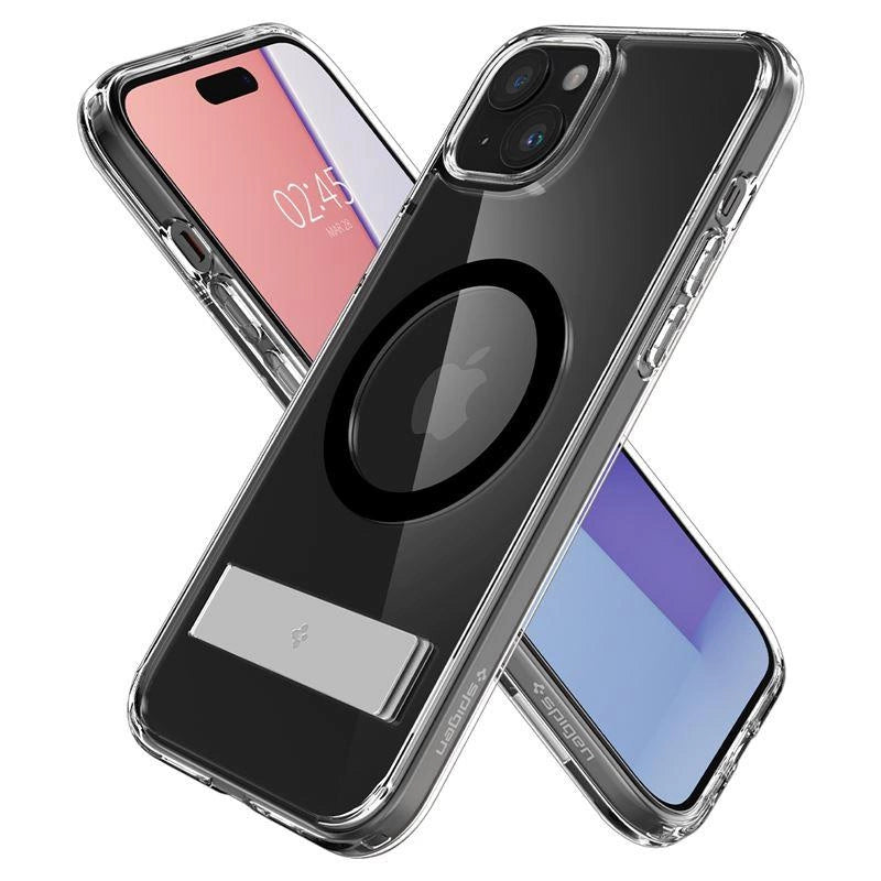 Spigen Ultra Hybrid S MagSafe Case med stand til iPhone 15 - sort