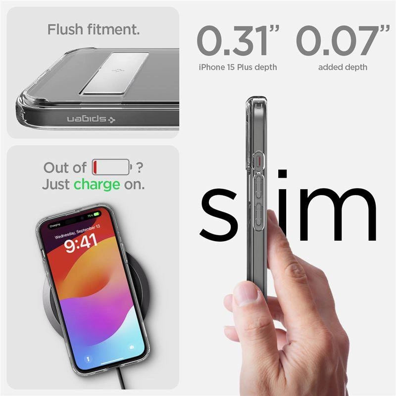 Spigen Ultra Hybrid S MagSafe Case med stativ til iPhone 15 Plus - sort