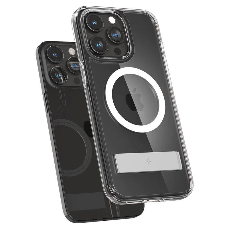 Spigen Ultra Hybrid S MagSafe Case med stativ til iPhone 15 Pro - Gennemsigtig
