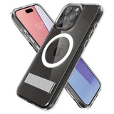 Spigen Ultra Hybrid S MagSafe Case med stativ til iPhone 15 Pro - Gennemsigtig