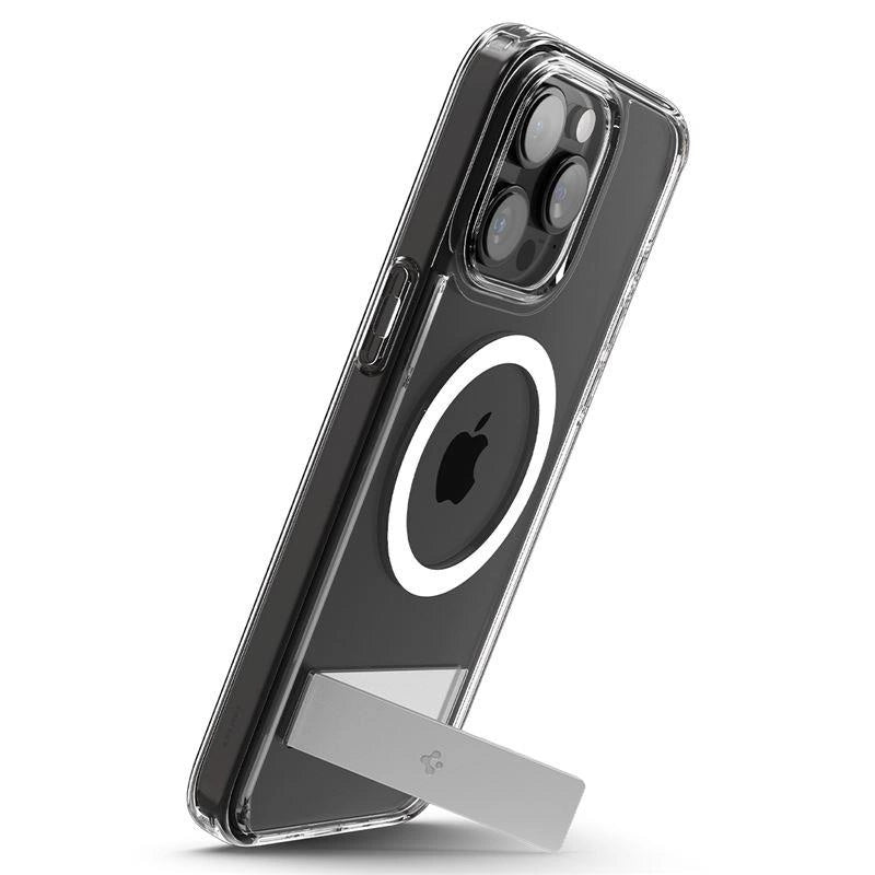 Spigen Ultra Hybrid S MagSafe Case med stativ til iPhone 15 Pro - Gennemsigtig
