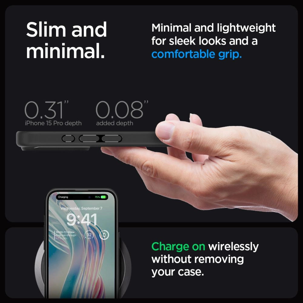 Spigen Ultra Hybrid iPhone 15 Pro Case - klar sort