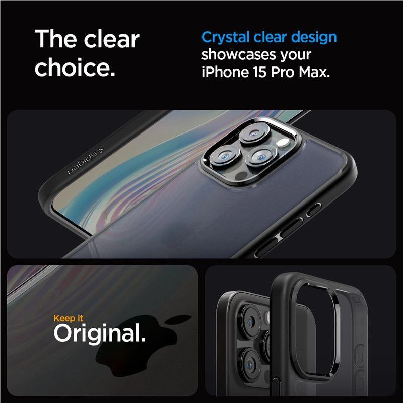 Spigen Ultra Hybrid iPhone 15 Pro Max Case - klar sort