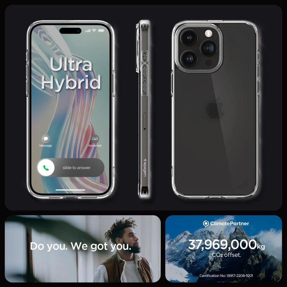 Spigen Ultra Hybrid iPhone 15 Pro Case - Klar Matte