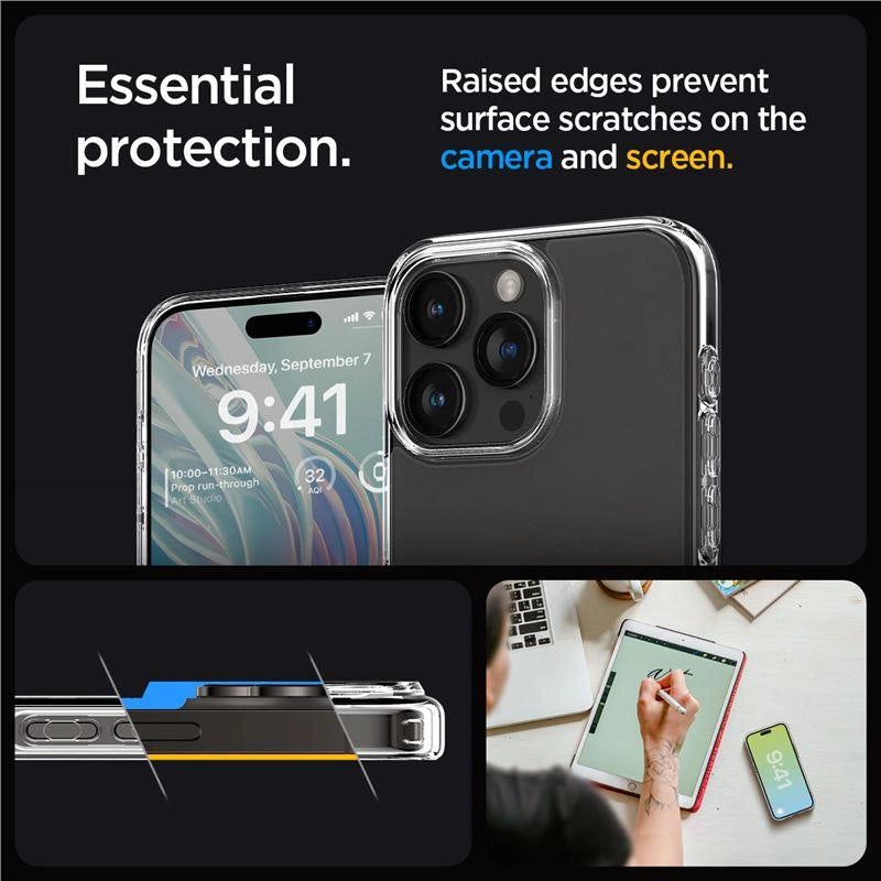 Spigen Ultra Hybrid Case til iPhone 15 Pro Max - Clear Matte