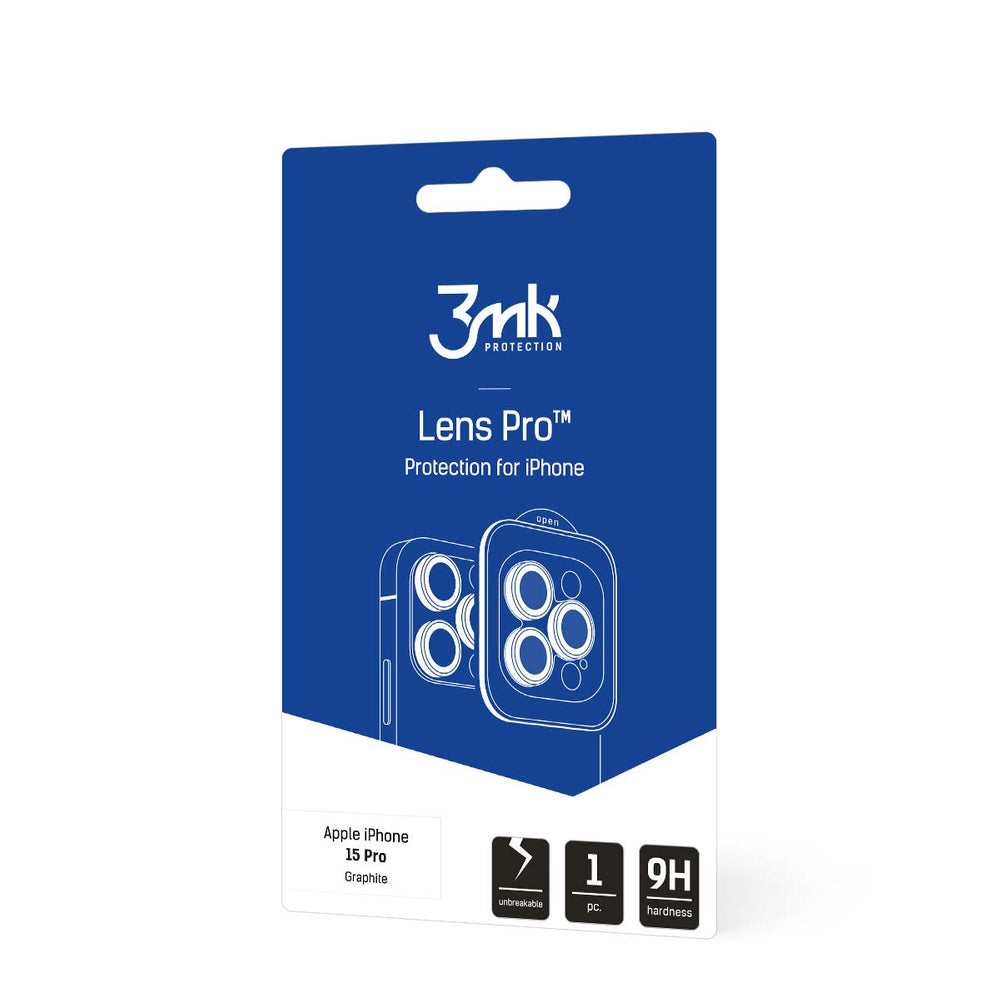 Apple iPhone 15 Pro - 3mk Lens Protection Pro Graphite