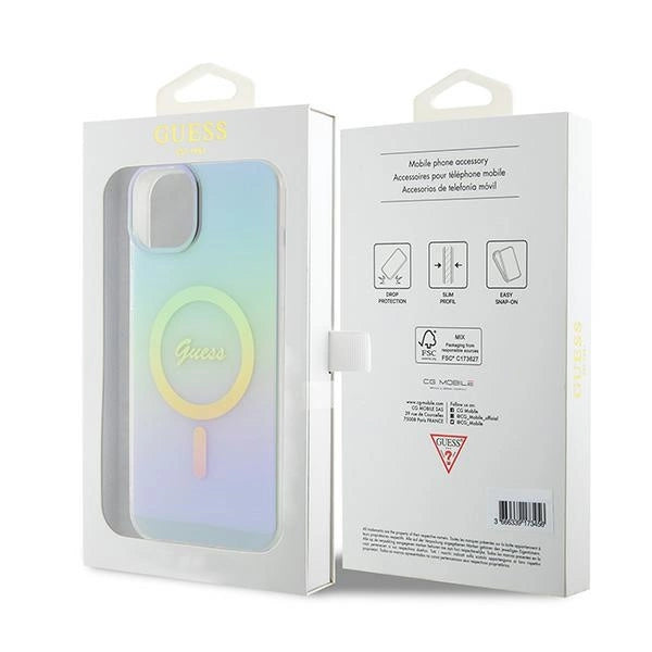 Guess GUHMP15MHITSQ iPhone 15 Plus 6.7" turkise/turkise hardcase IML Iridescent MagSafe