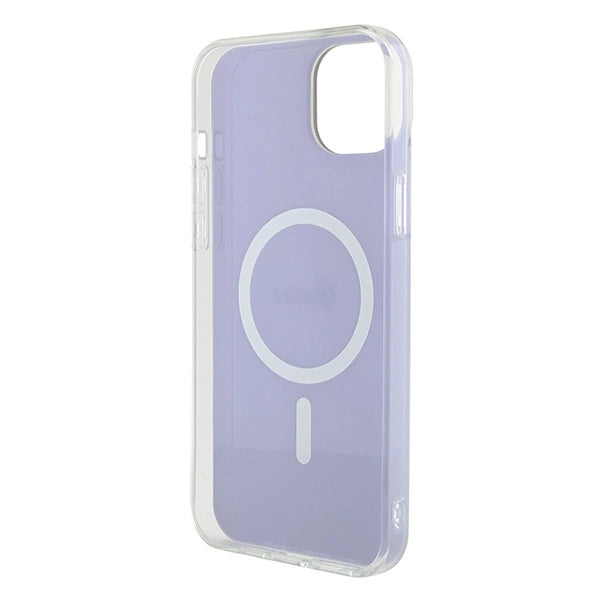 Guess IML Iridescent MagSafe-hylster til iPhone 15 Plus - lilla