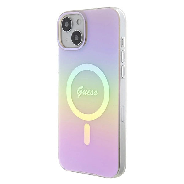 Guess GUHMP15SHITSP iPhone 15 6.1" pink/pink hardcase IML Iridescent MagSafe