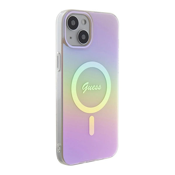 Guess GUHMP15SHITSP iPhone 15 6.1" pink/pink hardcase IML Iridescent MagSafe