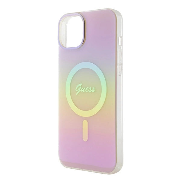 Guess GUHMP15SHITSP iPhone 15 6.1" pink/pink hardcase IML Iridescent MagSafe