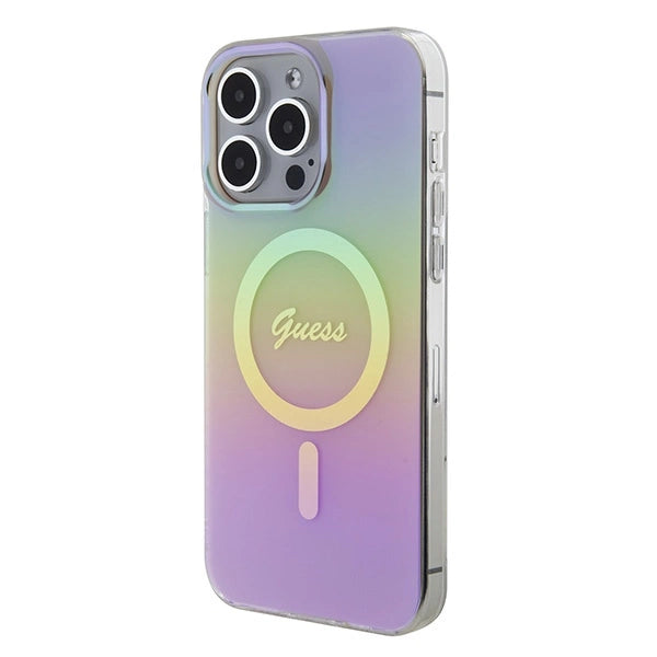 Guess GUHMP15XHITSP iPhone 15 Pro Max 6.7" pink/pink hardcase IML Iridescent MagSafe