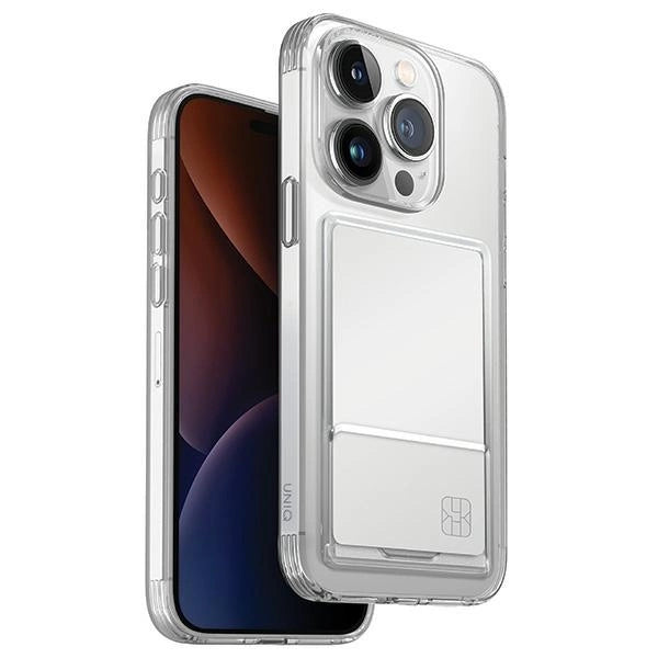 Uniq Air Fender ID Card Slotæske til iPhone 15 Pro Max - gennemsigtigt