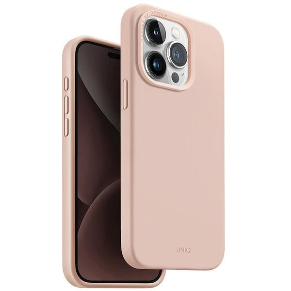 Uniq Lino Hue Magclick Opladningsfoder til iPhone 15 Pro - lyserød
