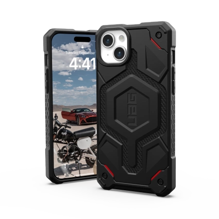 UAG Monarch Pro-foder med MagSafe til iPhone 15 Plus - sort kevlar