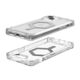 UAG Plyo MagSafe-hylster til iPhone 15 Plus - gennemsigtige og sølvfarvede