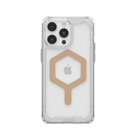 UAG Plyo MagSafe-hylster til iPhone 15 Pro Max - gennemsigtigt og guld