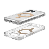 UAG Plyo MagSafe-hylster til iPhone 15 Pro Max - gennemsigtigt og guld