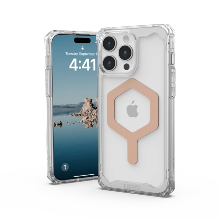 UAG Plyo MagSafe-fodral til iPhone 15 Pro Max - gennemsigtig og perle