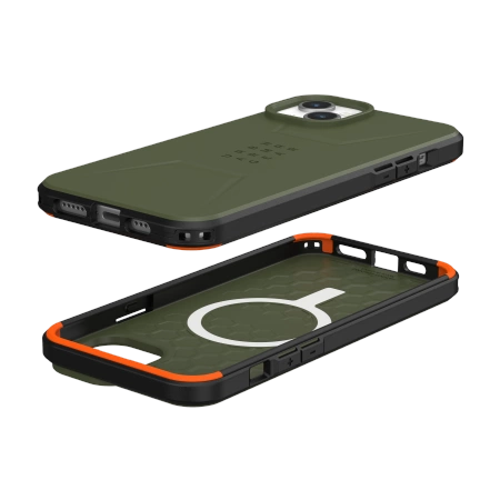 UAG Civilian MagSafe-hylster til iPhone 15 Plus - grønt
