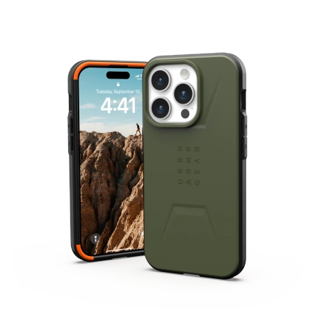 UAG Civilian MagSafe-hylster til iPhone 15 Pro - grønt