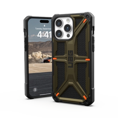 UAG Monarch-hylster til iPhone 15 Pro Max - grøn kevlar