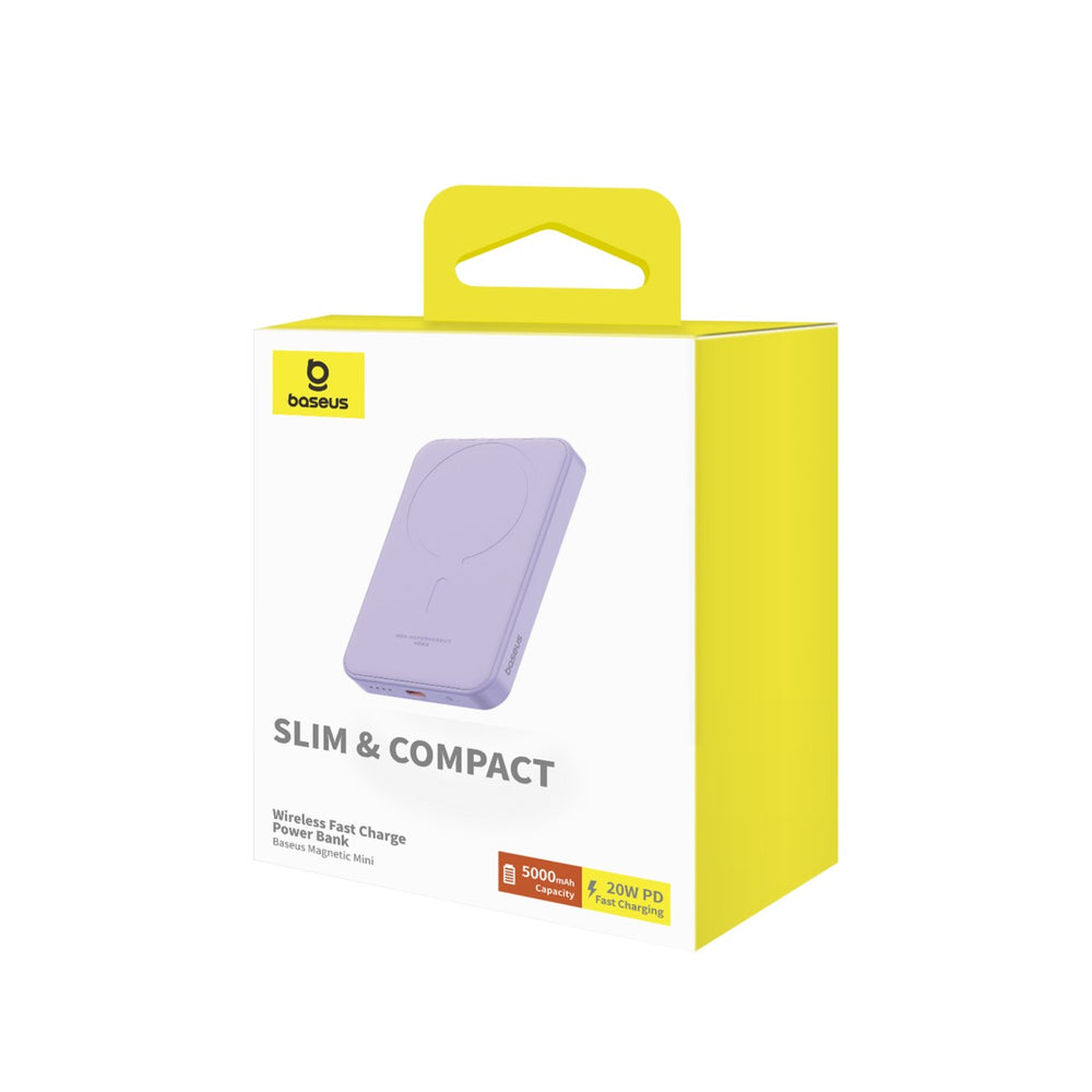 Baseus mini power bank 5000mAh 20W + USB-C cable (20V/3A) - purple