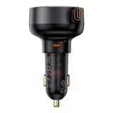 Baseus Enjoyment Pro USB-C (kvindelig) / USB-C (mandlig) 60W biloplader - sort