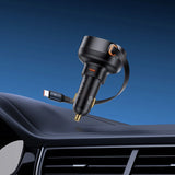 Baseus Enjoyment Pro USB-C (kvindelig) / USB-C (mandlig) 60W biloplader - sort