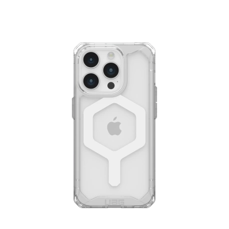 UAG Plyo MagSafe-hylster til iPhone 15 Pro - gennemsigtigt og hvidt