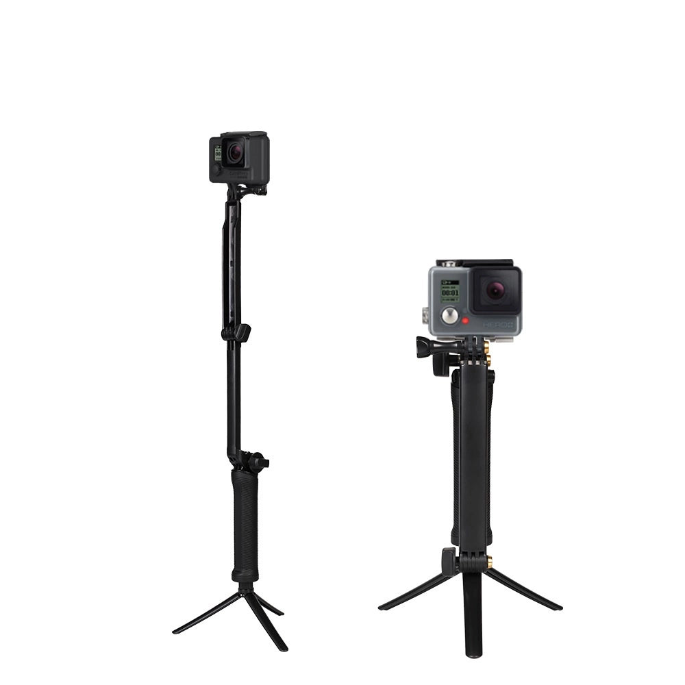 3 i 1 Monopod Tripod med Selfie Stick til GoPro - sort