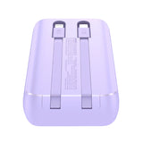 Joyroom JR-PBC06 mini powerbank med indbygget USB-C / Lightning kabler 30W 10000mAh - lilla