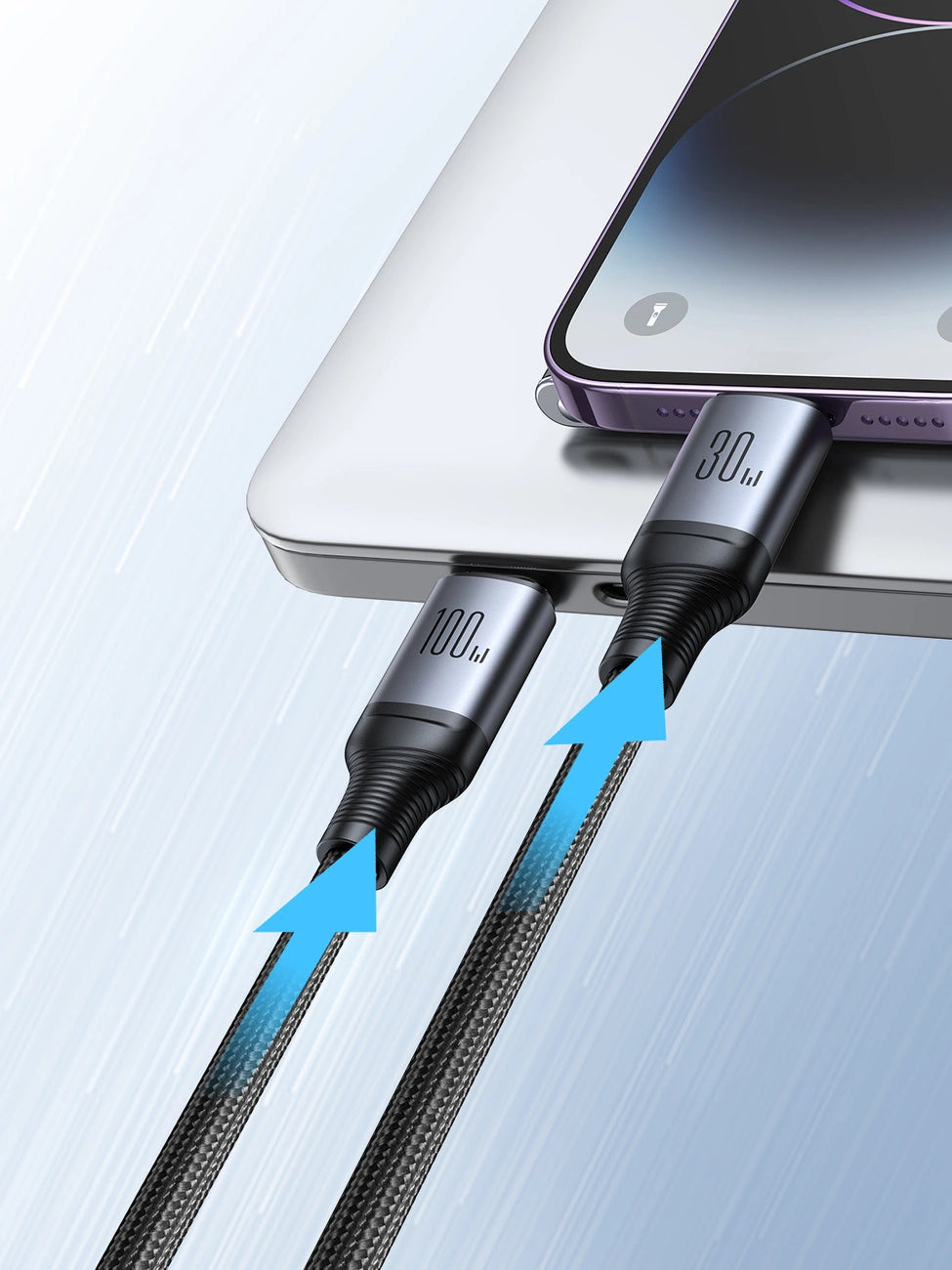 Joyroom Speedy Series S-A21 2in1 USB-C - USB-C / Lightning kabel 100W 1,5m - sort