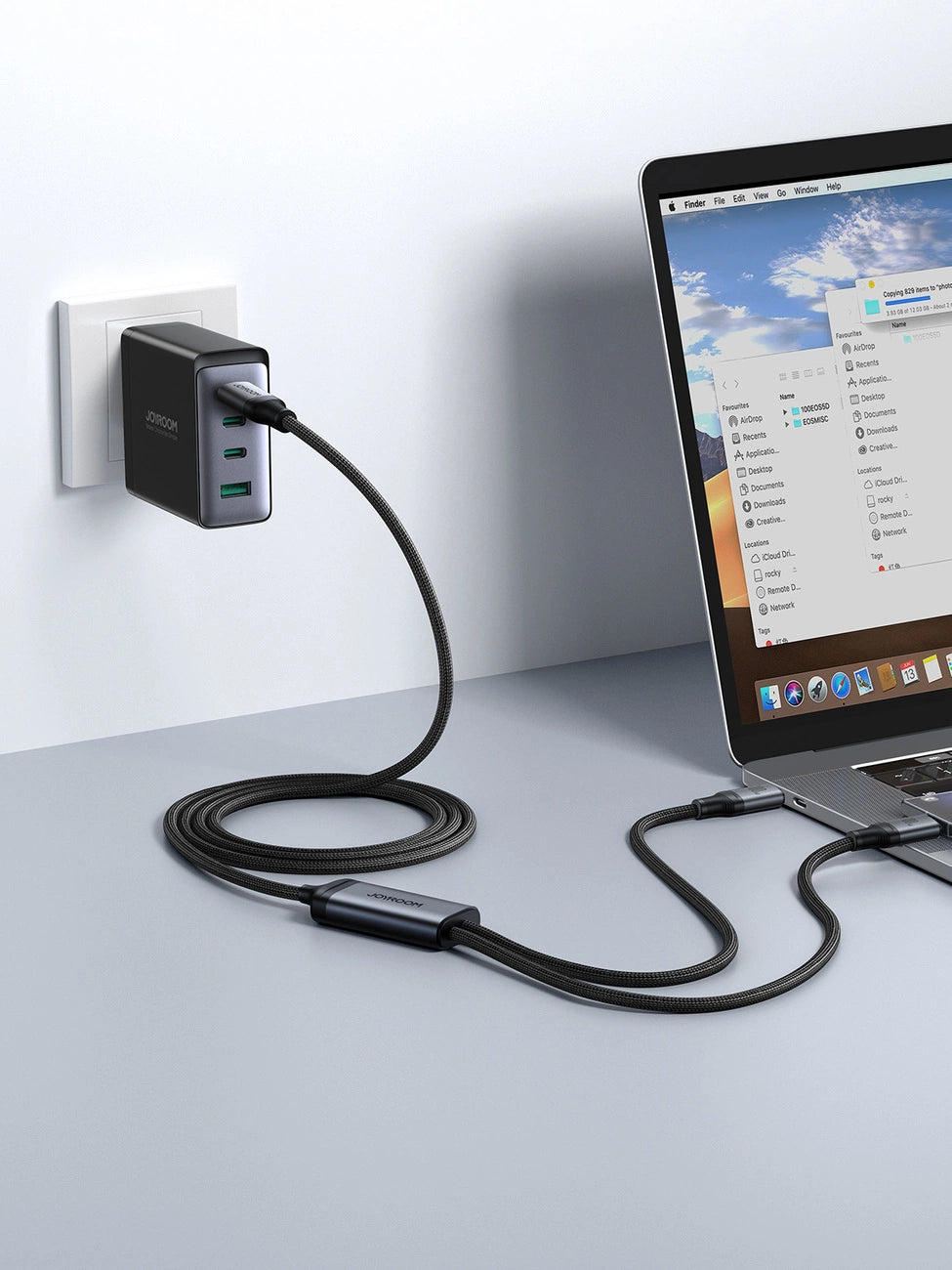 Joyroom Speedy Series S-A21 2in1 USB-C - USB-C / Lightning kabel 100W 1,5m - sort