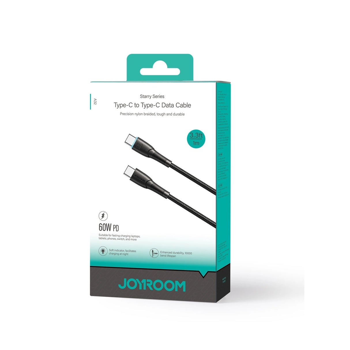 Joyroom Starry Series SA32-CC3 USB-C / USB-C kabel 60W 1m - sort