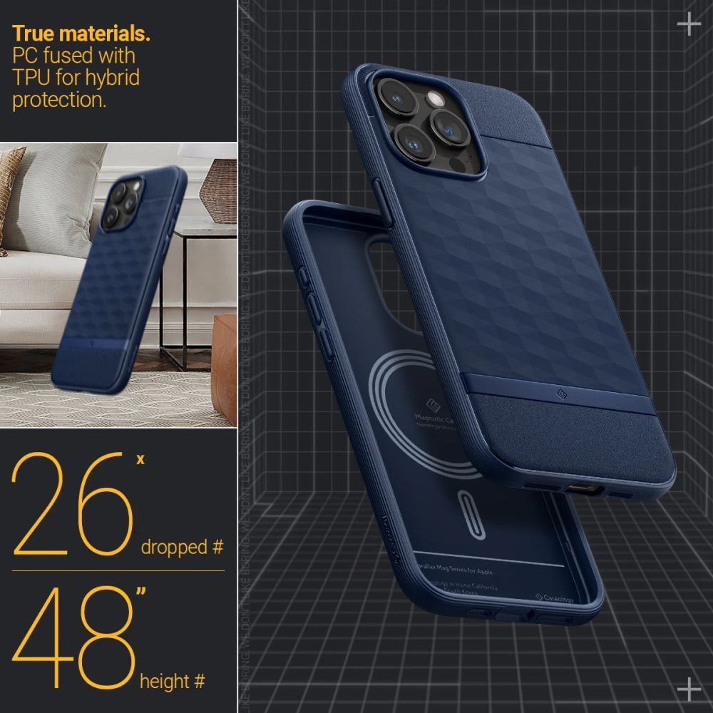 Caseology Parallax Mag Case med MagSafe til iPhone 15 Pro Max - Navy