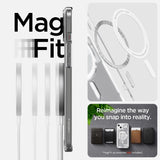 Spigen Ultra Hybrid Mag Case med MagSafe til iPhone 15 - hvid (Zero One mønster)