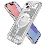 Spigen Ultra Hybrid Mag Case med MagSafe til iPhone 15 - hvid (Zero One mønster)