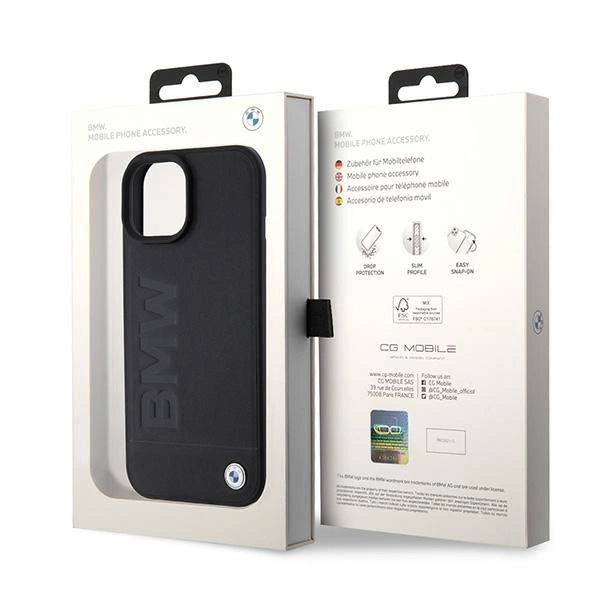 BMW BMHMP15SSLLBK iPhone 15 6.1" sort/sort Magsafe hardcase Signatur Logo Aftryk