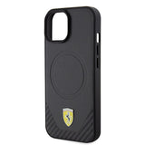 Ferrari FEHMP15SPTEK iPhone 15 6.1" sort/sort hårdkasse Carbon Metal Logo MagSafe
