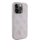 Guess læder 4G Triangle Strass iPhone 15 Pro Case - Pink