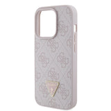 Guess læder 4G Triangle Strass iPhone 15 Pro Case - Pink