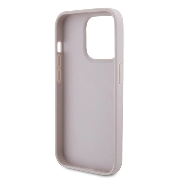 Guess læder 4G Triangle Strass iPhone 15 Pro Case - Pink