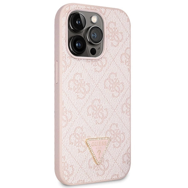Guess GUHCP15LP4TDSCPP iPhone 15 Pro 6.1" pink/pink hardcase Crossbody 4G Metal Logo