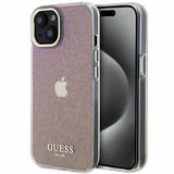Guess GUHCP15SHDECMP iPhone 15 6.1" pink/pink hardcase IML facetteret spejl Disco Iridescent